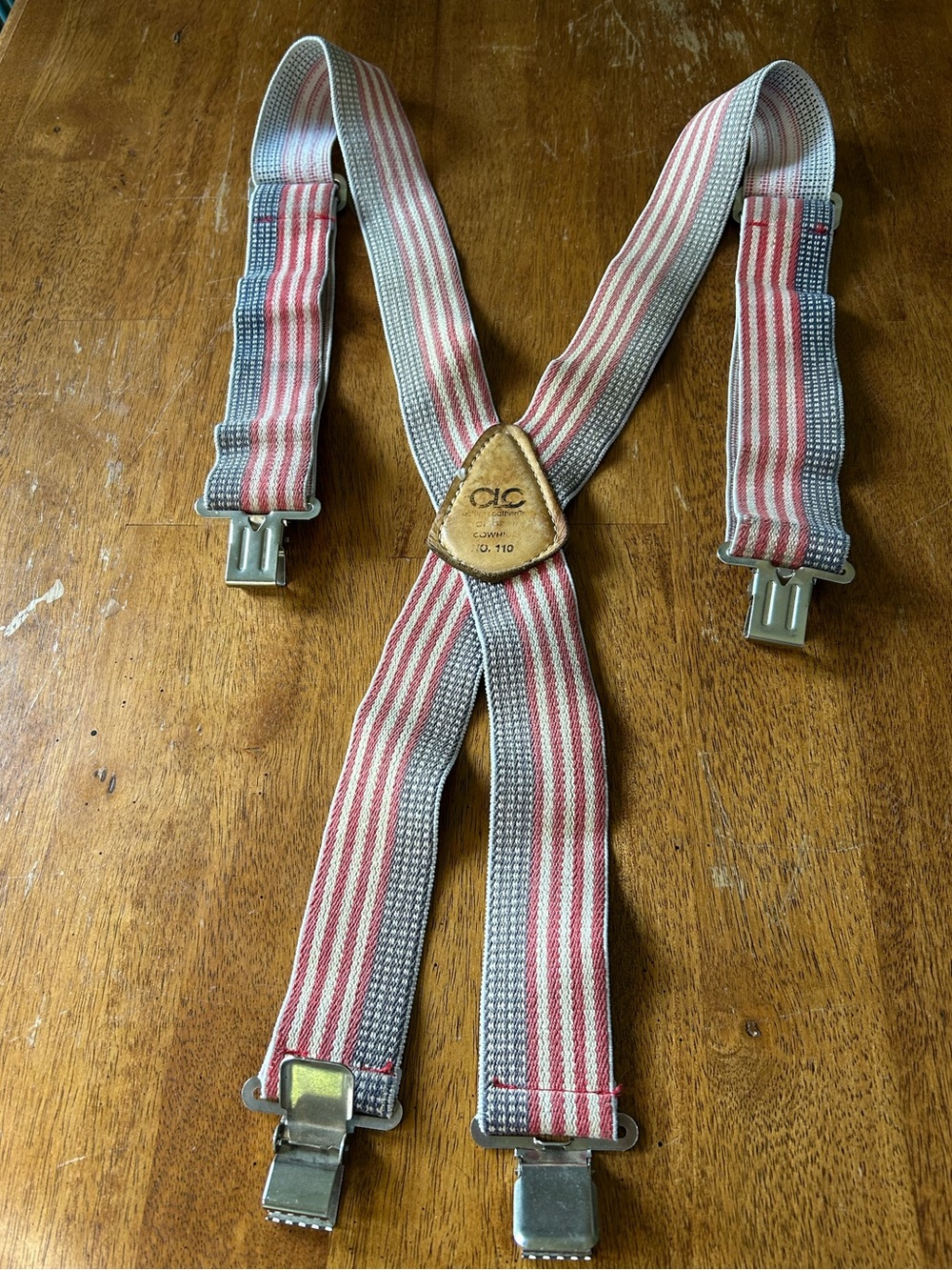 Custom Leathercraft CLC 110USA Heavy Duty Work Suspenders American Flag Leather